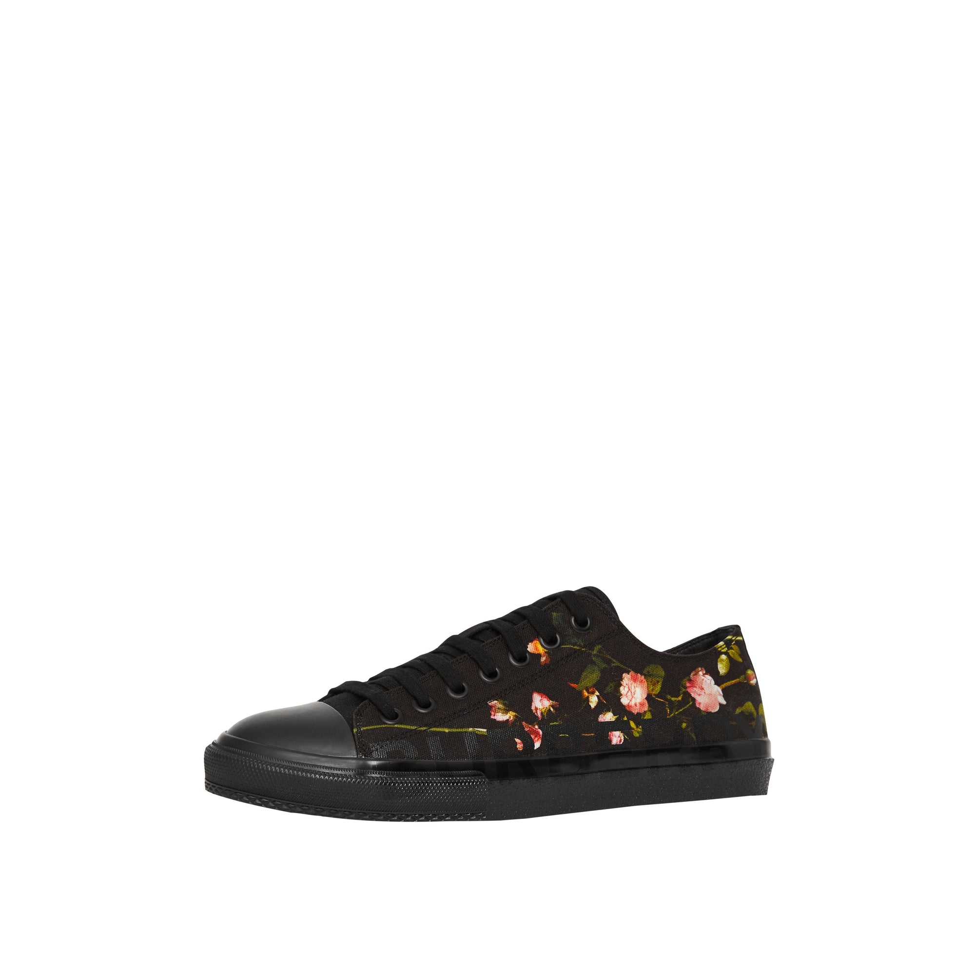 BLACK Sneakers en toile de coton à imprimé roses