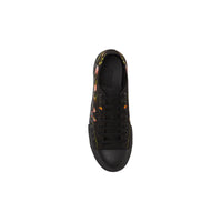 BLACK Sneakers en toile de coton à imprimé roses