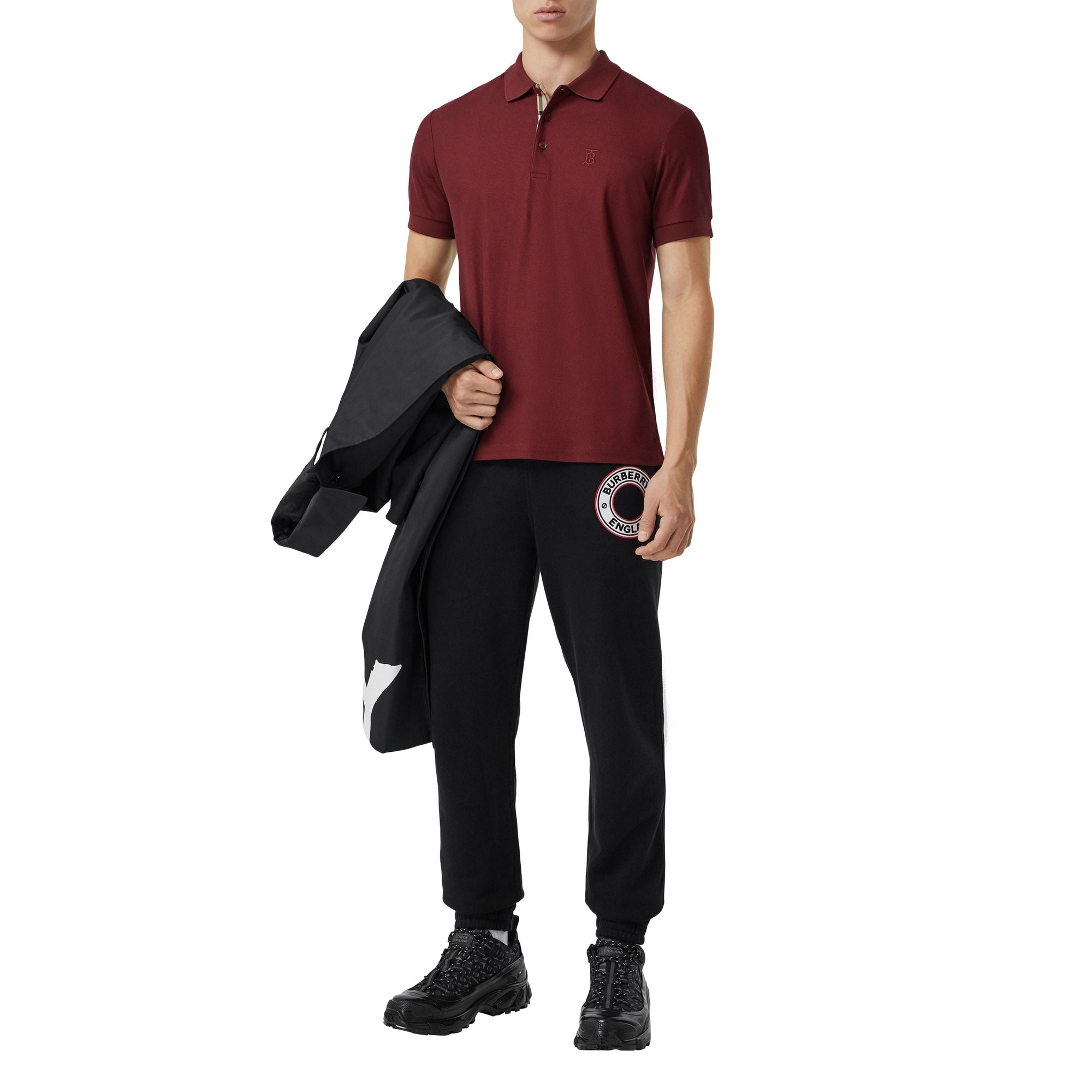 GARNET Polo en piqué de coton Monogram