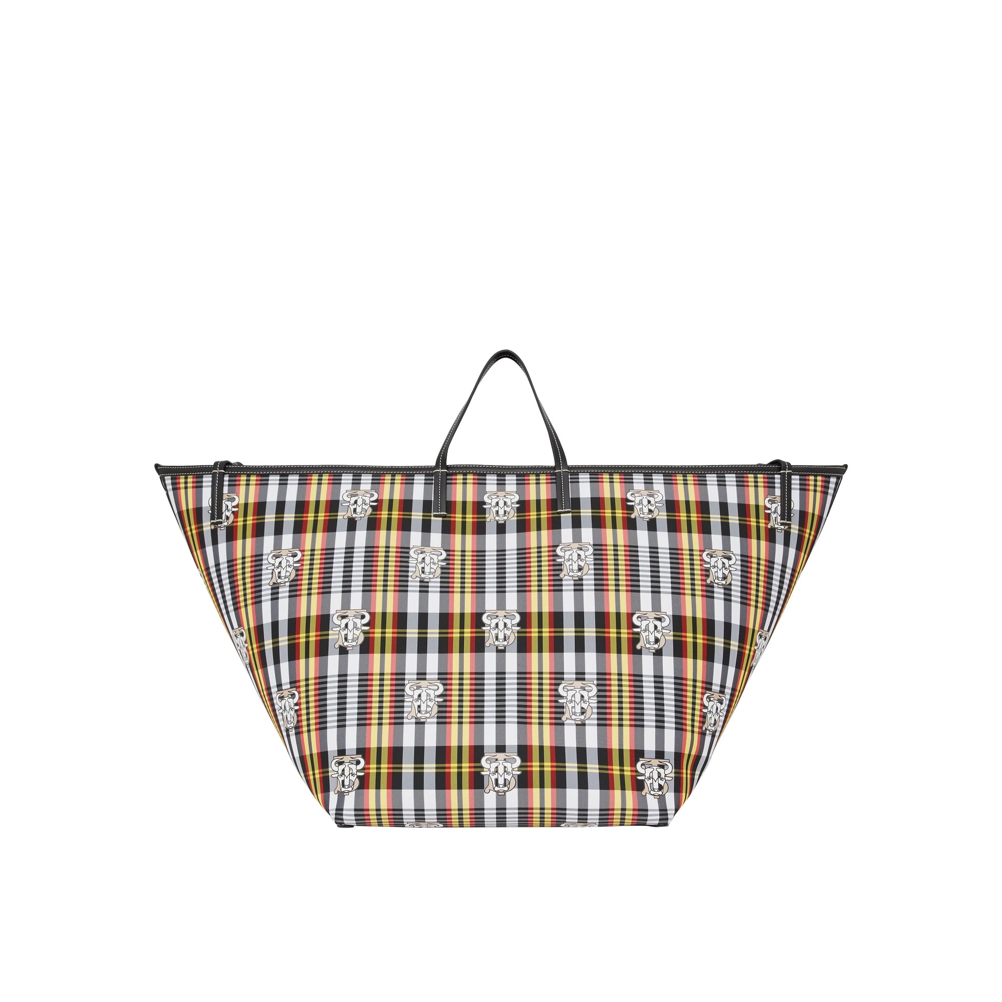 BLACK Cabas de plage extra-large en nylon check Monogram