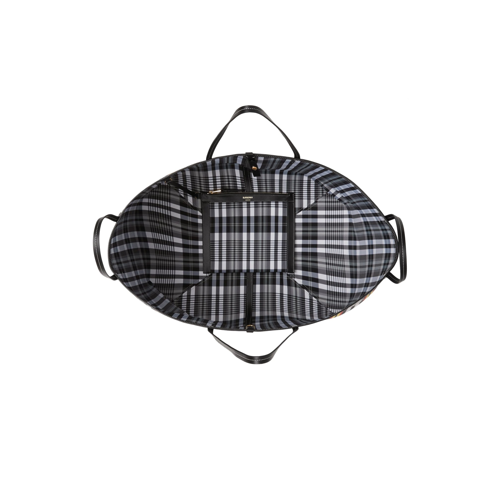 BLACK Cabas de plage extra-large en nylon check Monogram