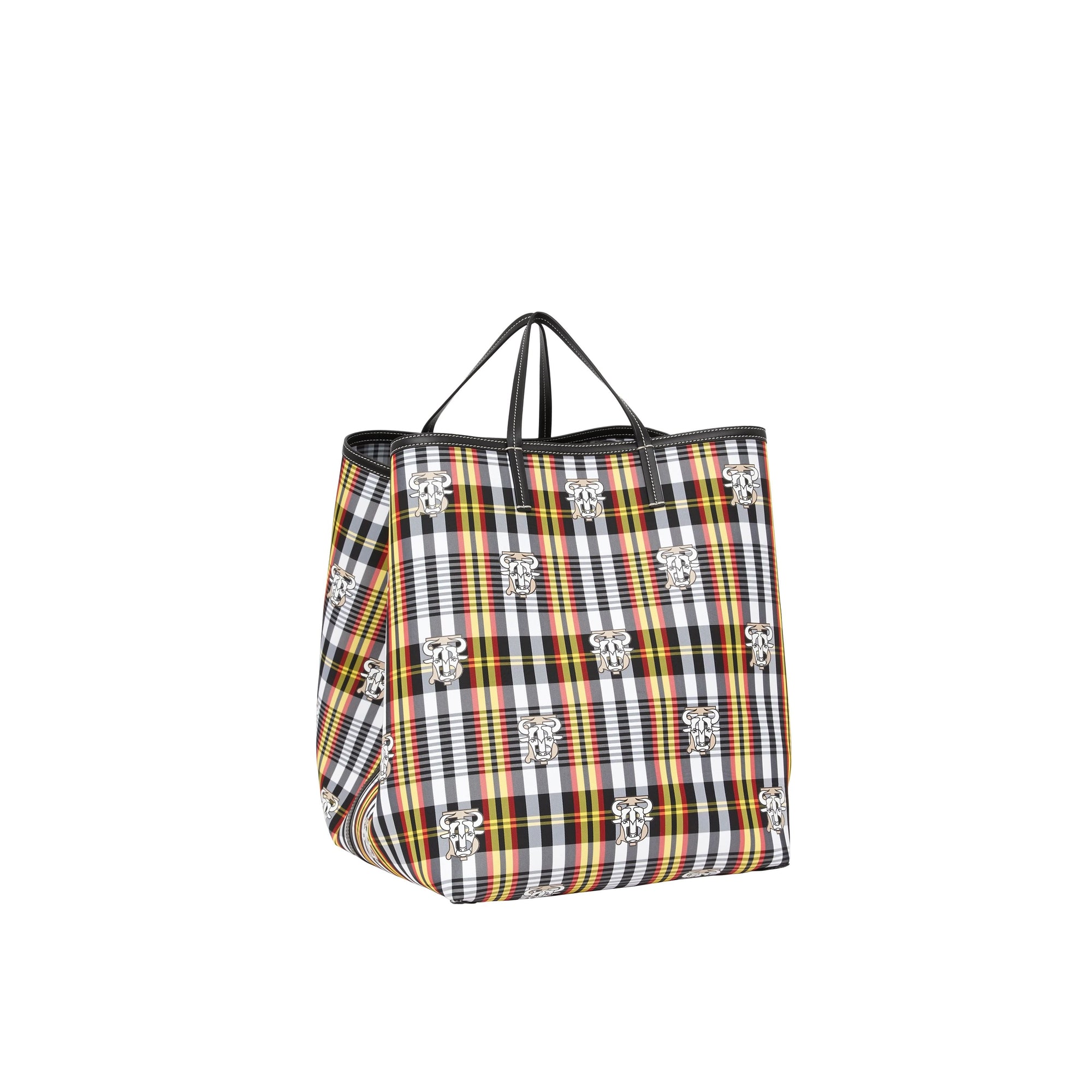 BLACK Cabas de plage extra-large en nylon check Monogram