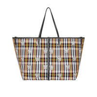 BLACK Cabas de plage extra-large en nylon check Monogram