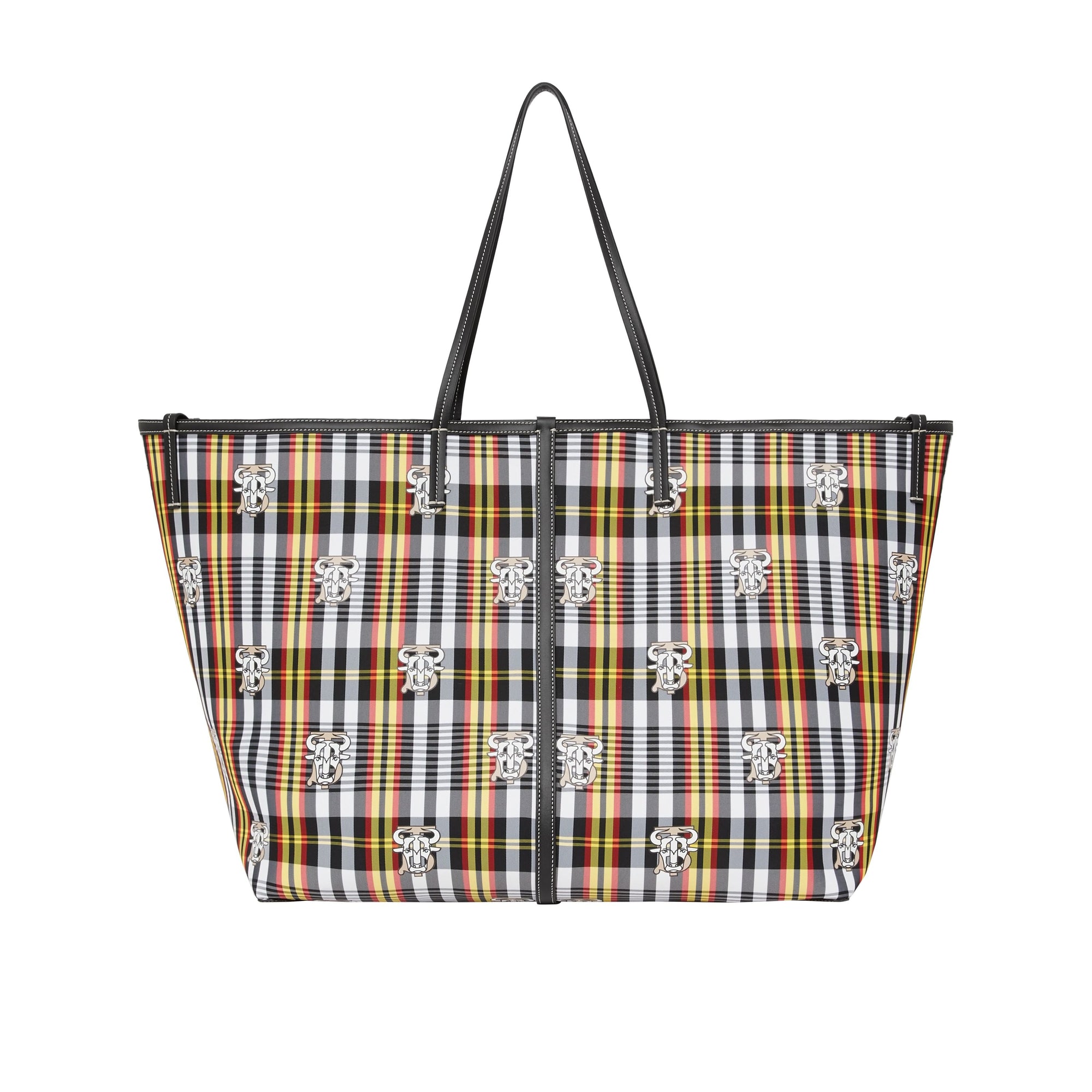 BLACK Cabas de plage extra-large en nylon check Monogram