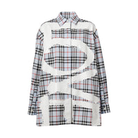 PALE BLUE IP CHECK Chemise oversize en coton Vintage check avec motif Love – exclusivité en ligne