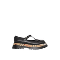 BLACK/CHK Salomés en cuir avec Vintage check