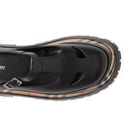 BLACK/CHK Salomés en cuir avec Vintage check