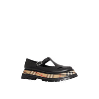 BLACK/CHK Salomés en cuir avec Vintage check
