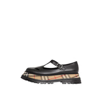 BLACK/CHK Salomés en cuir avec Vintage check