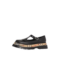 BLACK/CHK Salomés en cuir avec Vintage check