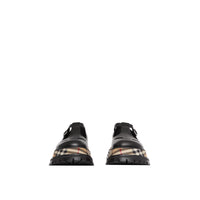 BLACK/CHK Salomés en cuir avec Vintage check