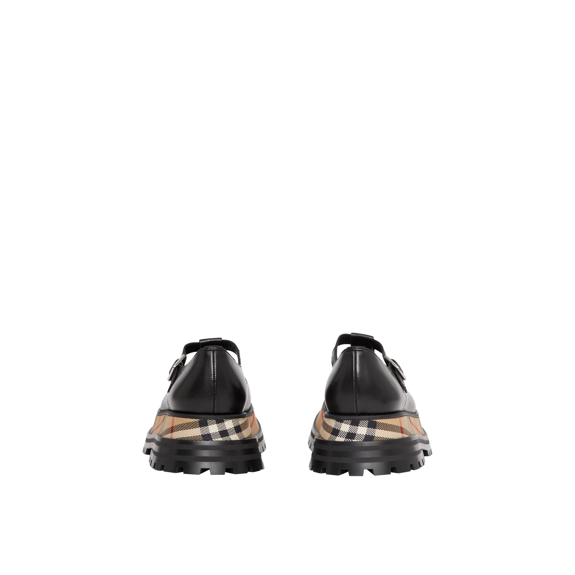 BLACK/CHK Salomés en cuir avec Vintage check