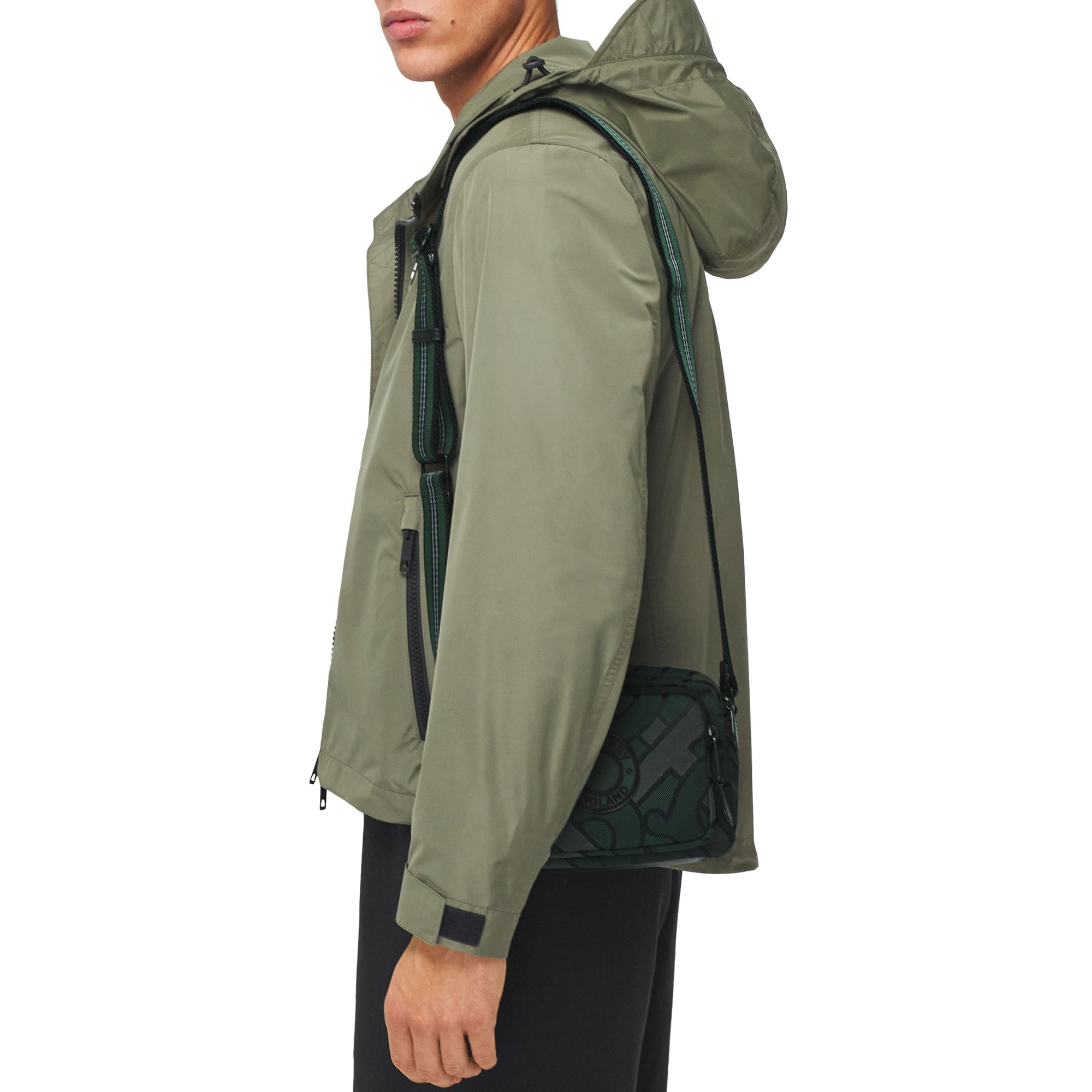 Sac à bandoulière en polyester recyclé monogram - Vert forêt
