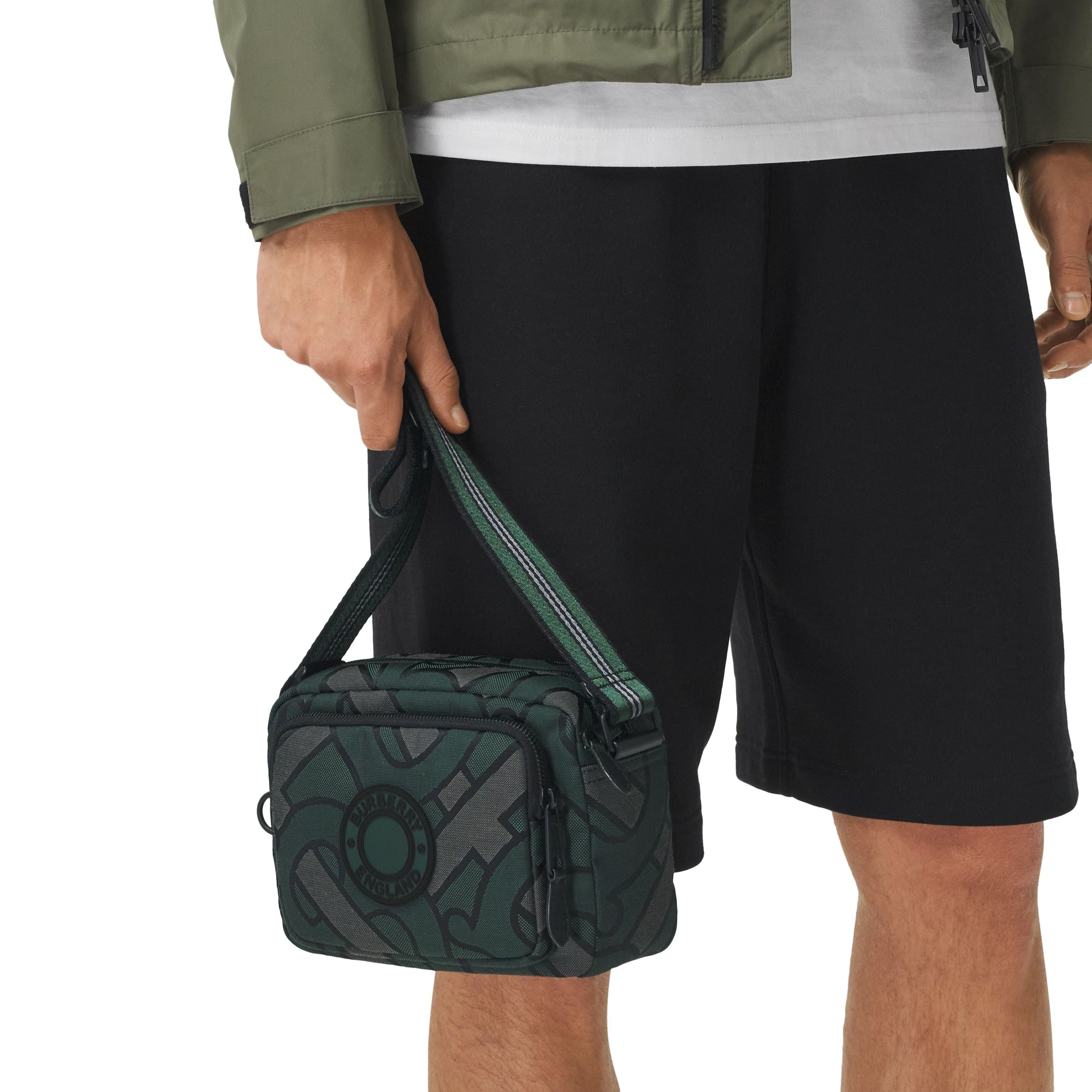 Sac à bandoulière en polyester recyclé monogram - Vert forêt