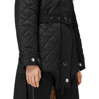 BLACK/BLACK Manteau matelassé en nylon et coton avec capuche amovible