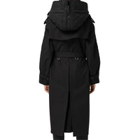 BLACK/BLACK Manteau matelassé en nylon et coton avec capuche amovible