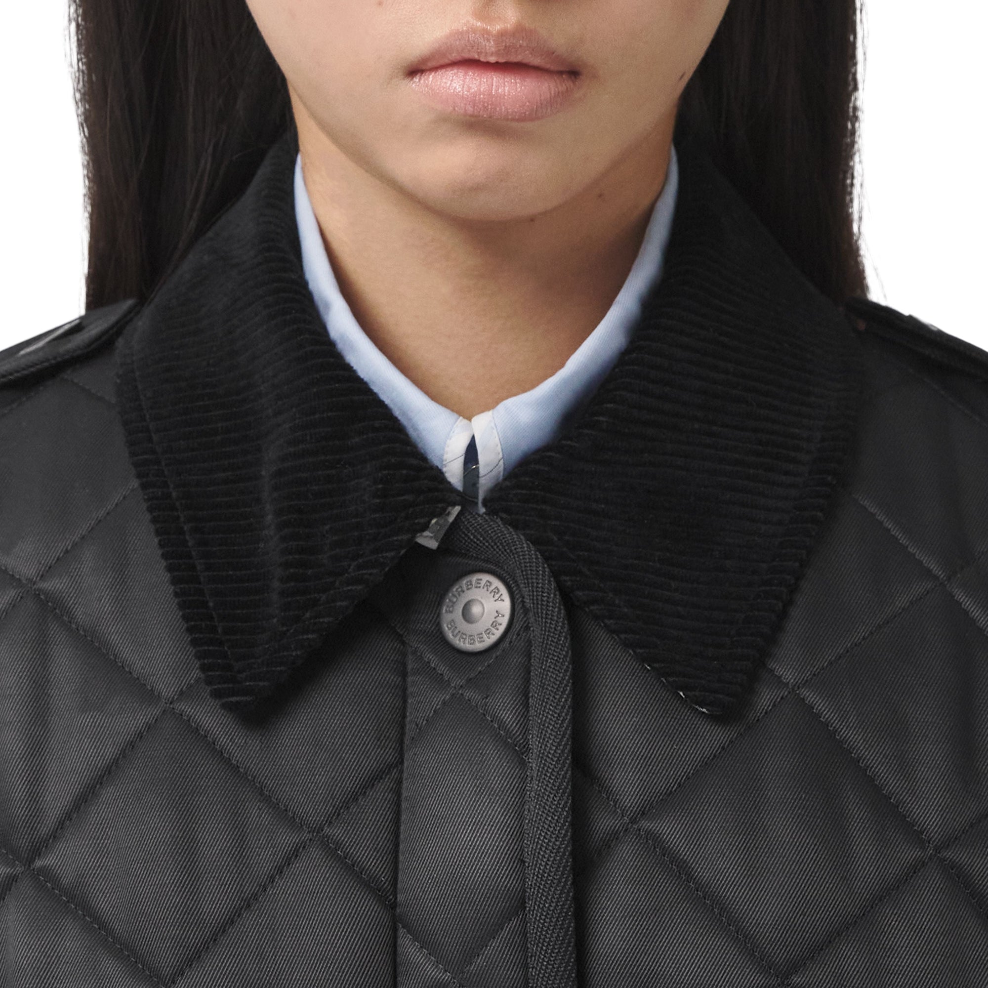 BLACK/BLACK Veste matelassée avec panneau en gabardine de coton