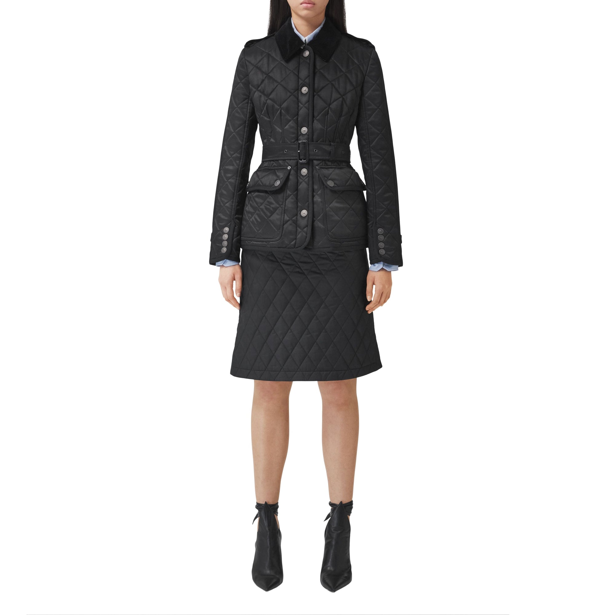 BLACK/BLACK Veste matelassée avec panneau en gabardine de coton