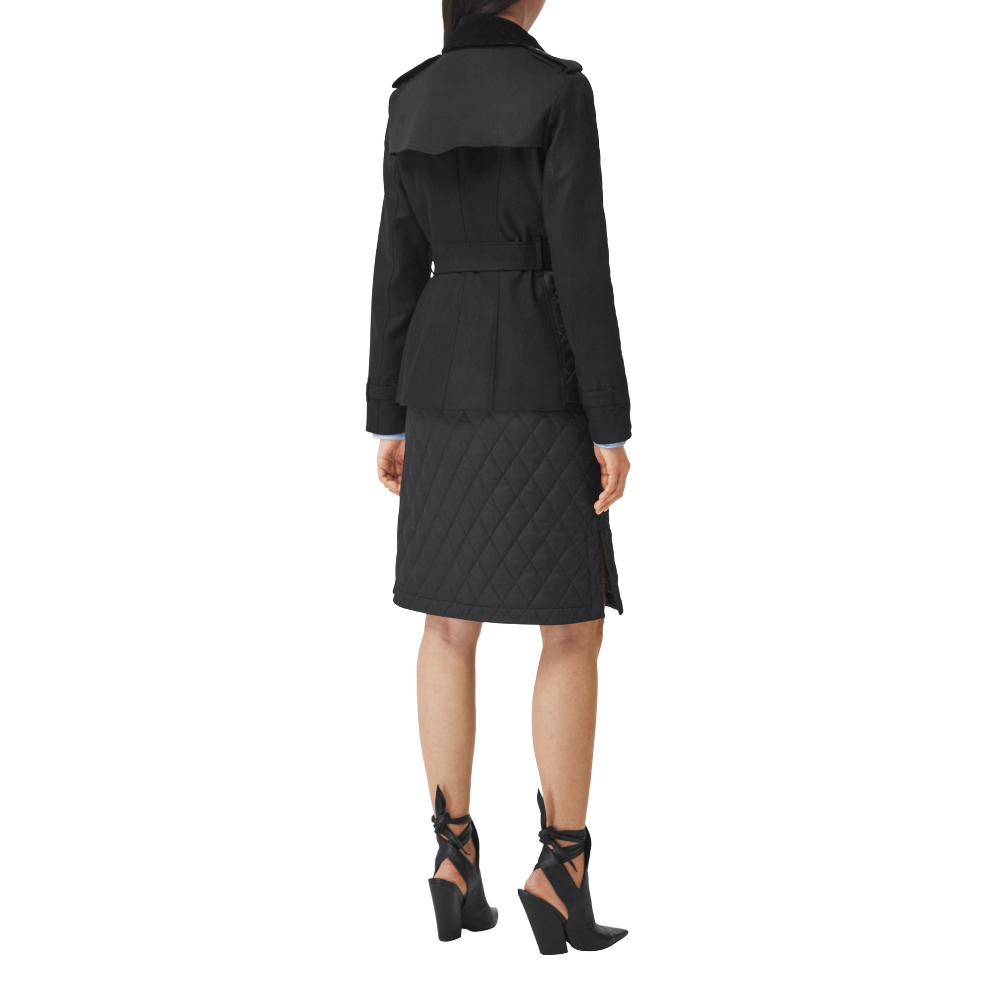 BLACK/BLACK Veste matelassée avec panneau en gabardine de coton
