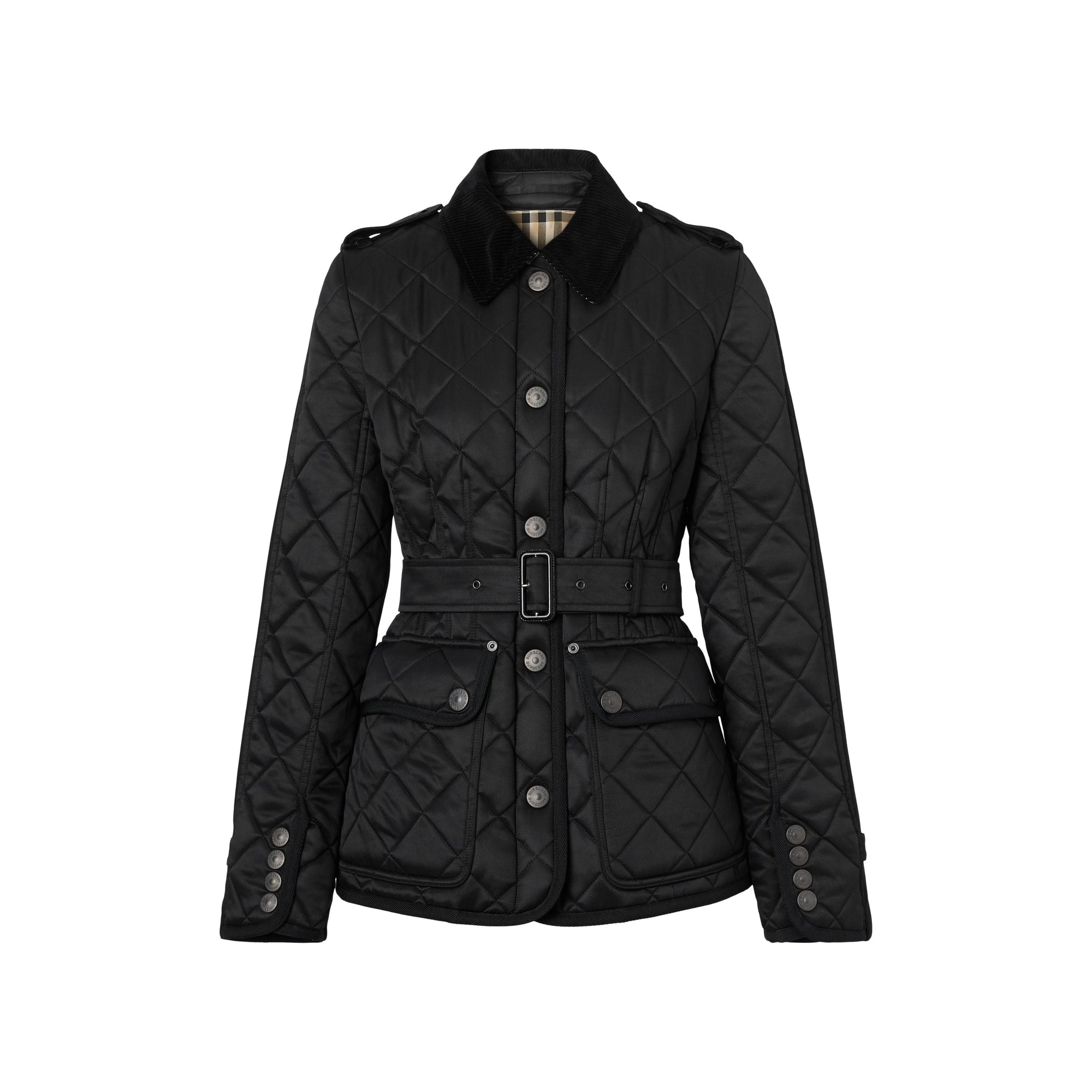 BLACK/BLACK Veste matelassée avec panneau en gabardine de coton