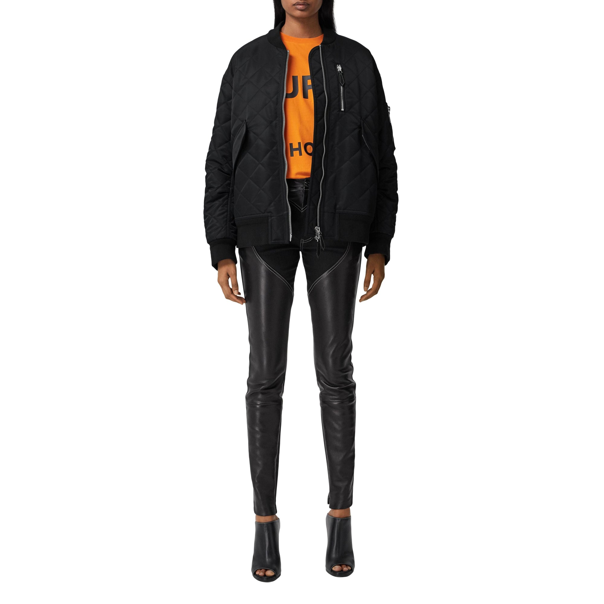 BLACK/BLACK Bomber matelassé en nylon et coton