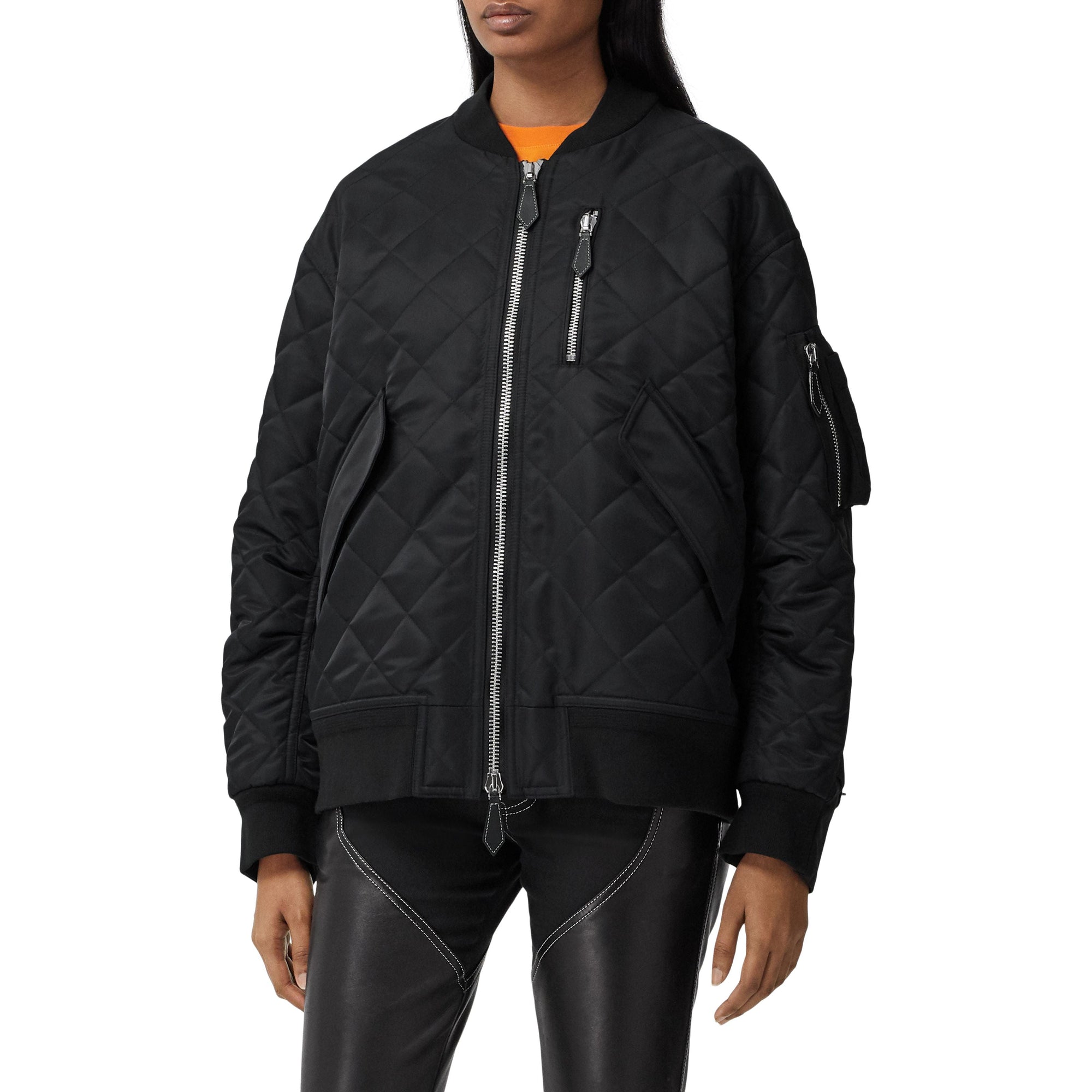BLACK/BLACK Bomber matelassé en nylon et coton