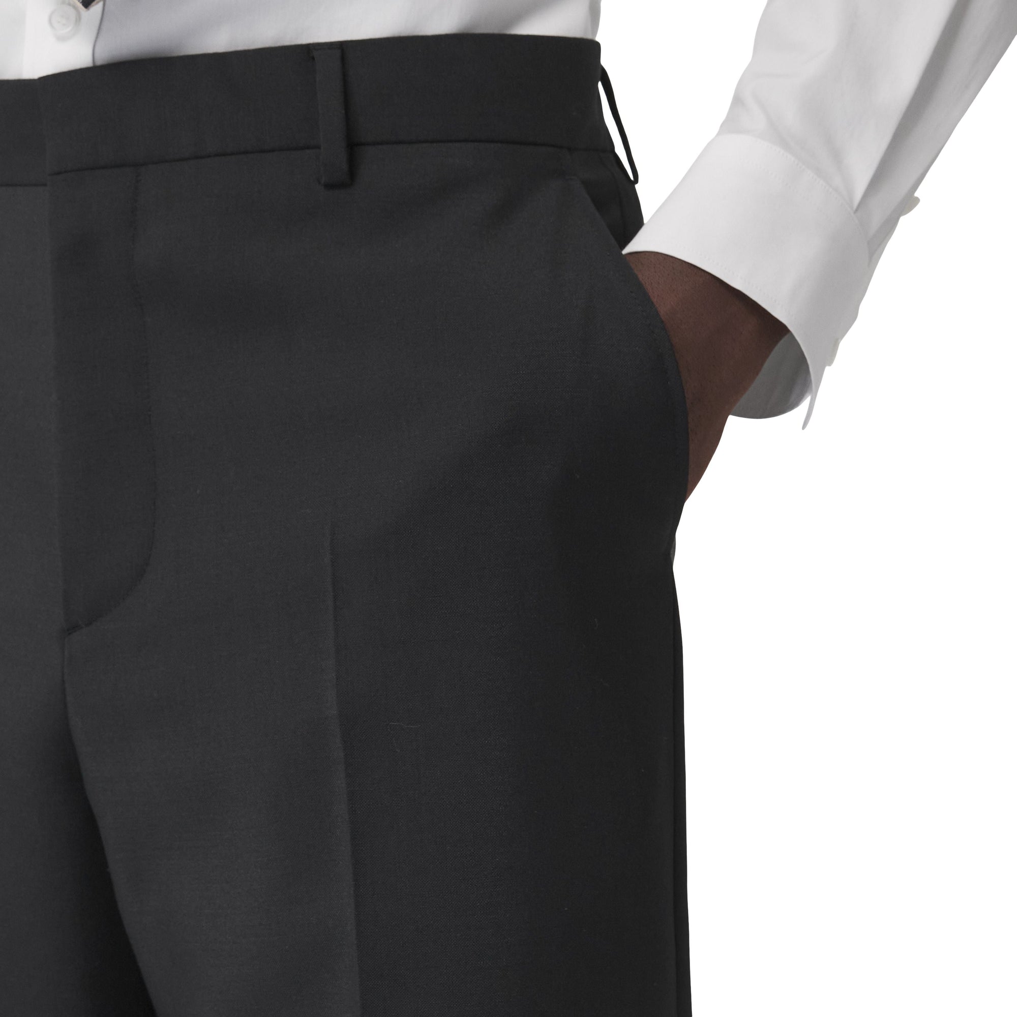 BLACK Pantalon de costume ample en mohair et laine