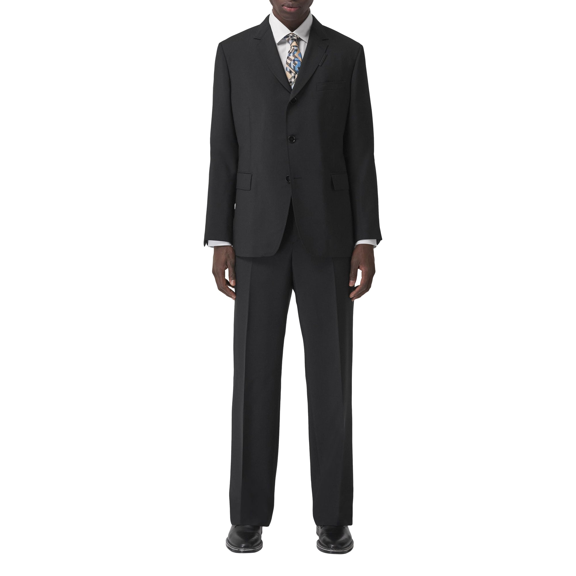 BLACK Pantalon de costume ample en mohair et laine