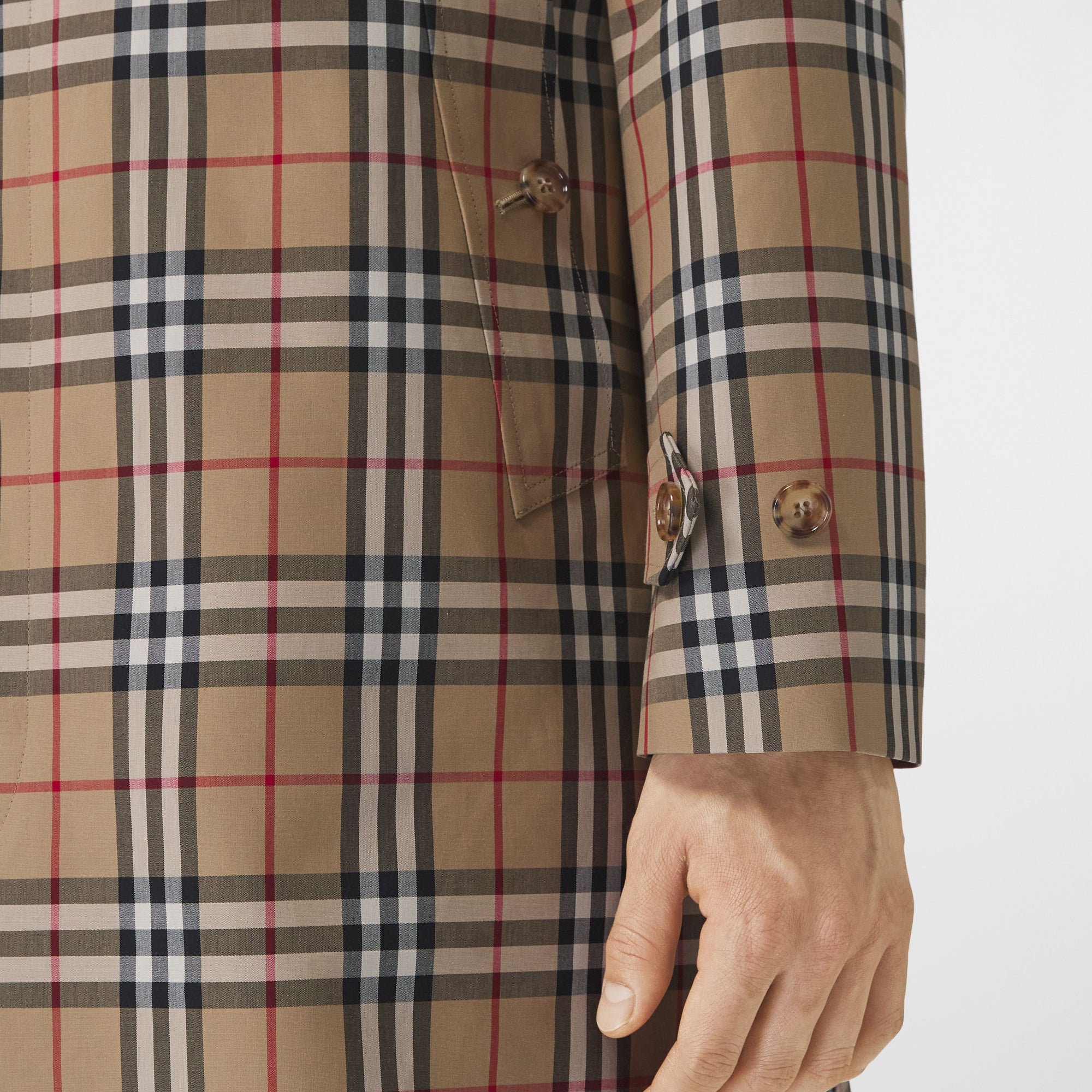 ARCHIVE BEIGE Paletot en coton Vintage check avec logo appliqué – Édition limitée