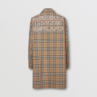 ARCHIVE BEIGE Paletot en coton Vintage check avec logo appliqué – Édition limitée