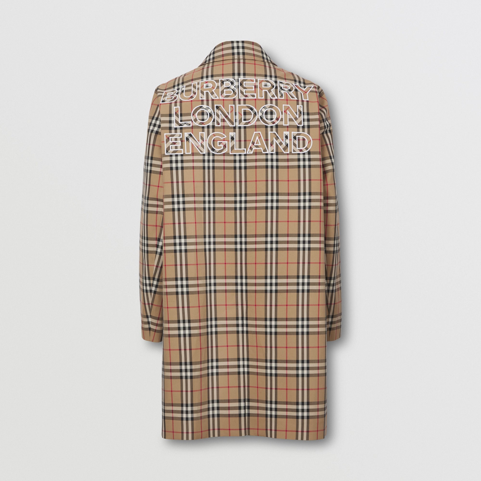 ARCHIVE BEIGE Paletot en coton Vintage check avec logo appliqué – Édition limitée