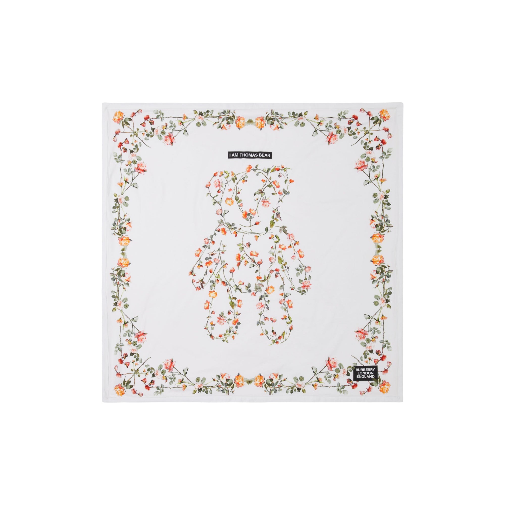 WHITE Couverture pour bébé en coton à imprimé montage