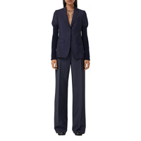 DARK NAVY Pantalon ample en mohair et laine avec bandes latérales