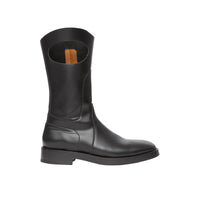 BLACK Bottes en cuir avec détail hublot