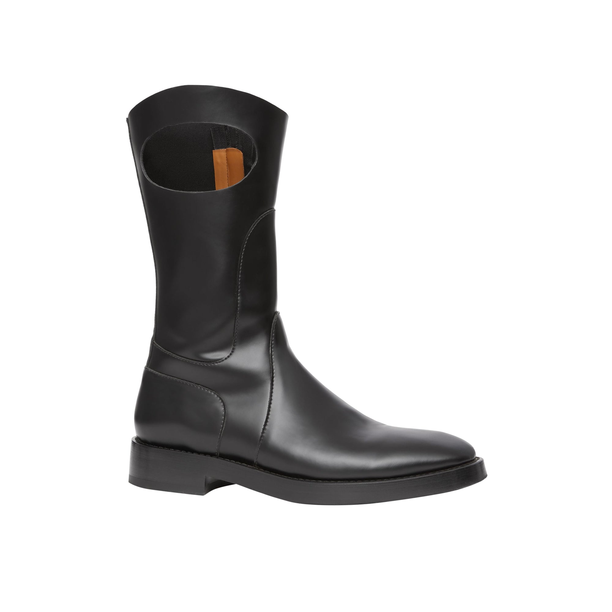 BLACK Bottes en cuir avec détail hublot
