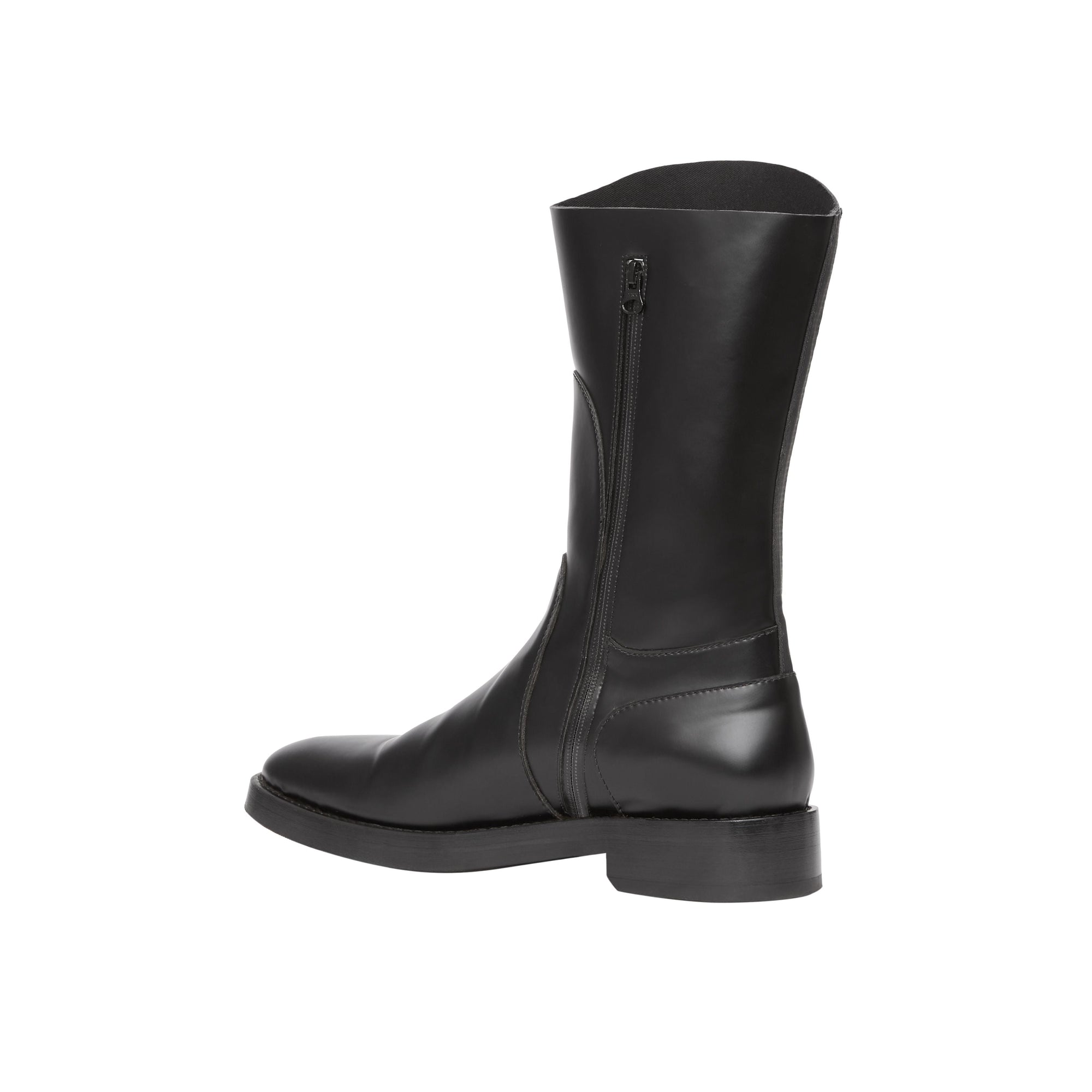 BLACK Bottes en cuir avec détail hublot