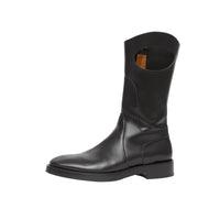 BLACK Bottes en cuir avec détail hublot