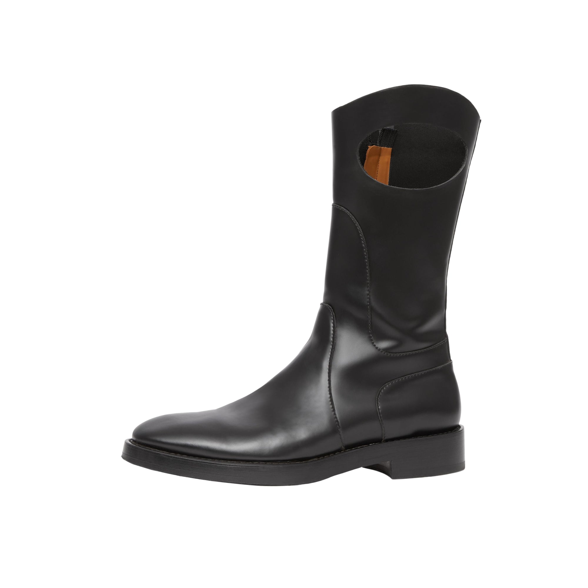 BLACK Bottes en cuir avec détail hublot