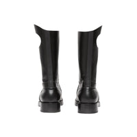 BLACK Bottes en cuir avec détail hublot