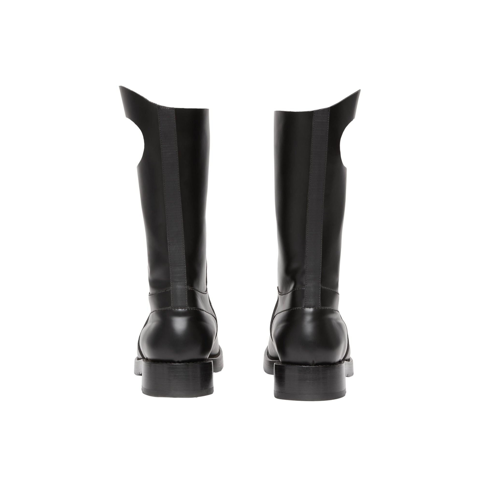 BLACK Bottes en cuir avec détail hublot