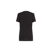 T-shirt en V en jersey de coton - Noir