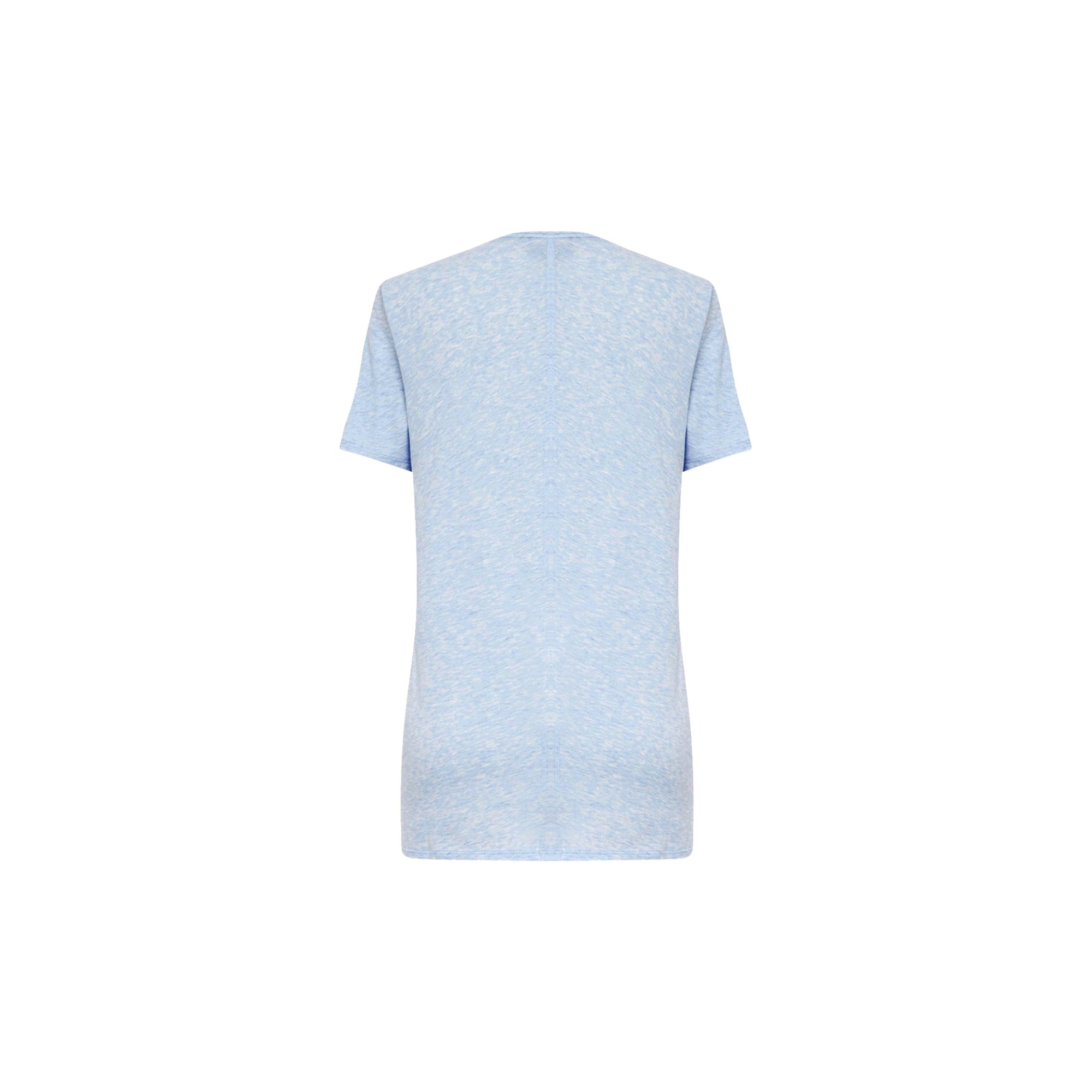 T-shirt en v en jersey de coton - Camaïeu d'indigos clairs