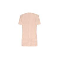 T-shirt en V en jersey de coton - Rose Dragée
