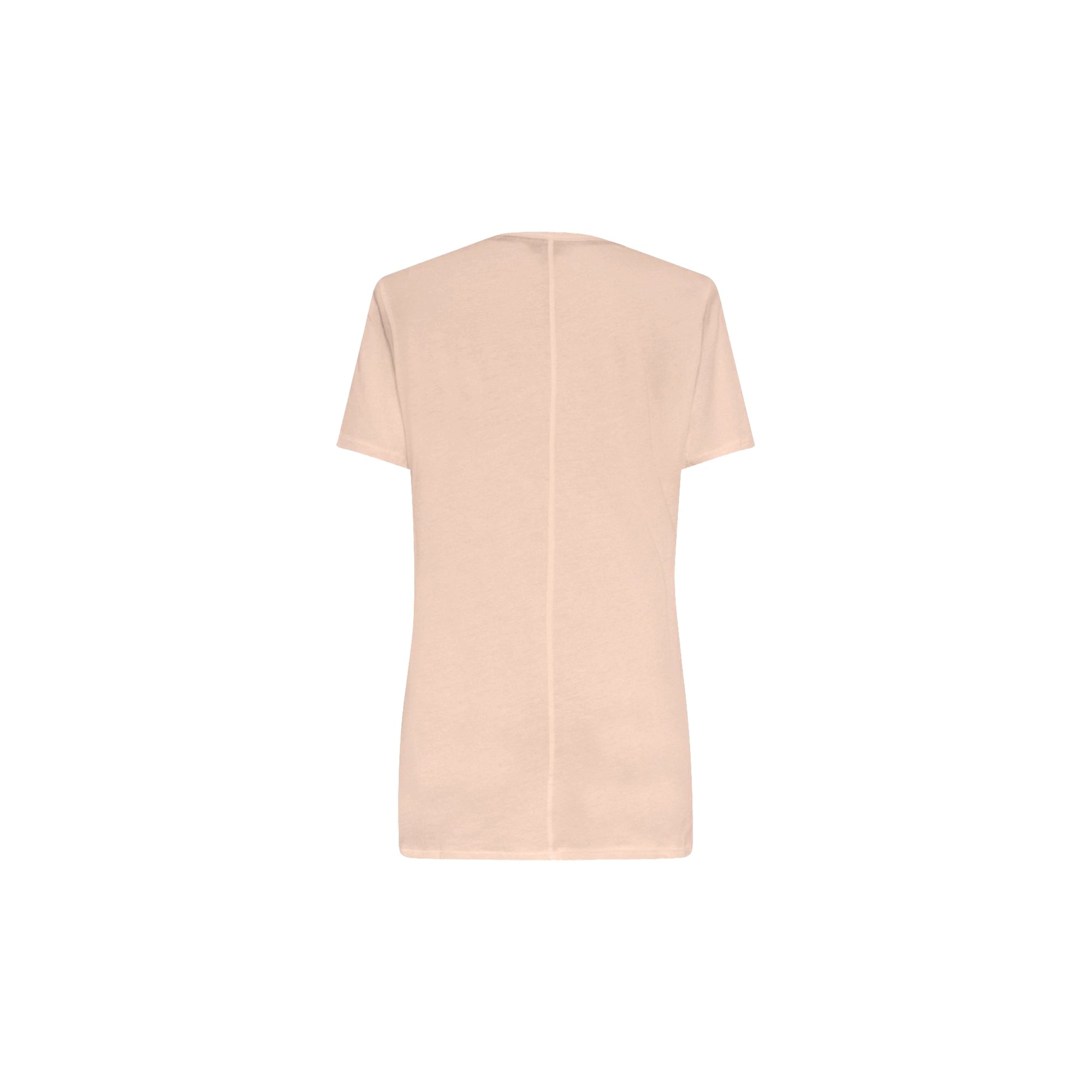 T-shirt en V en jersey de coton - Rose Dragée