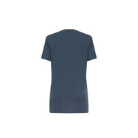 T-shirt en V en jersey de coton - Indigo Moyen