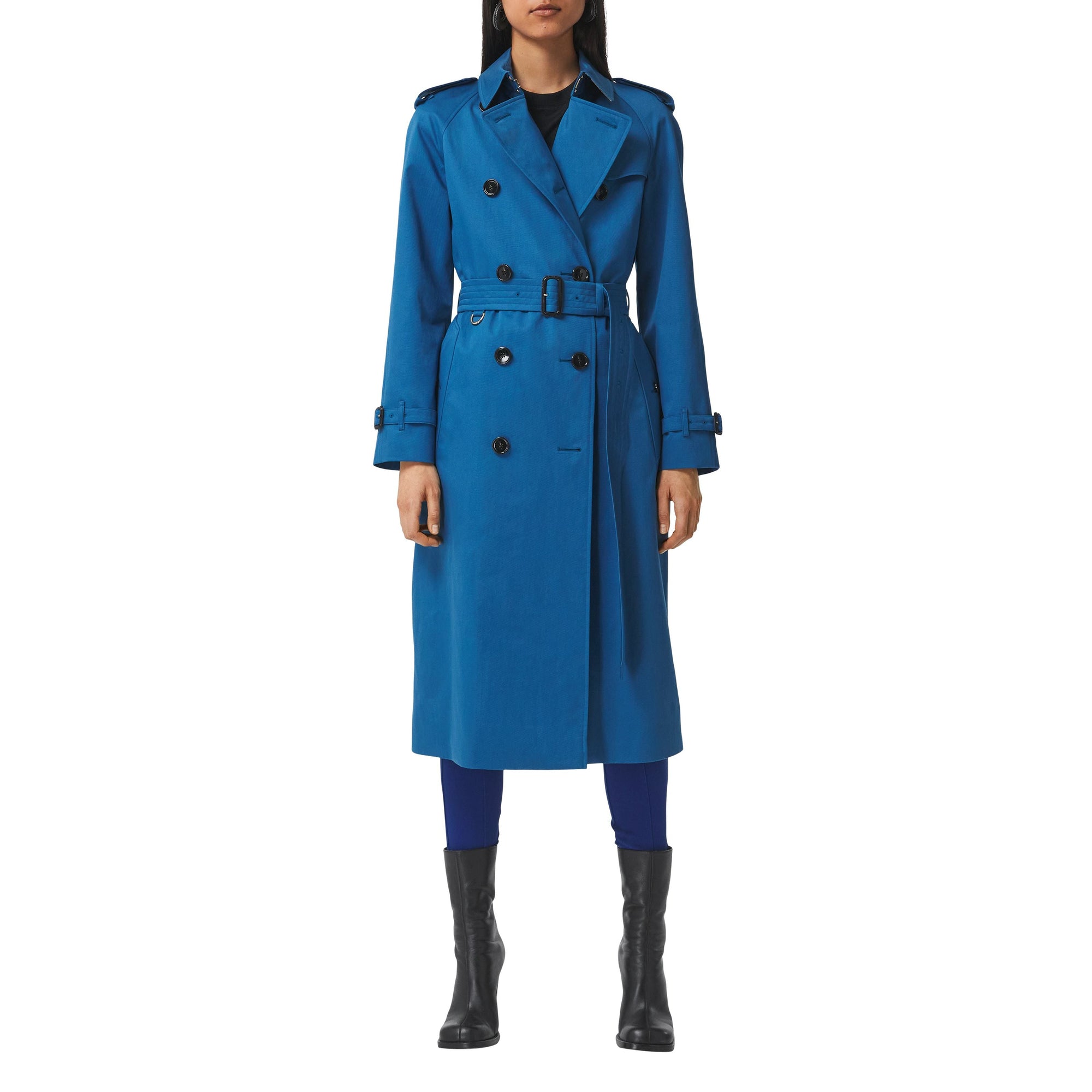 Trench-coat en gabardine de coton - Bleu