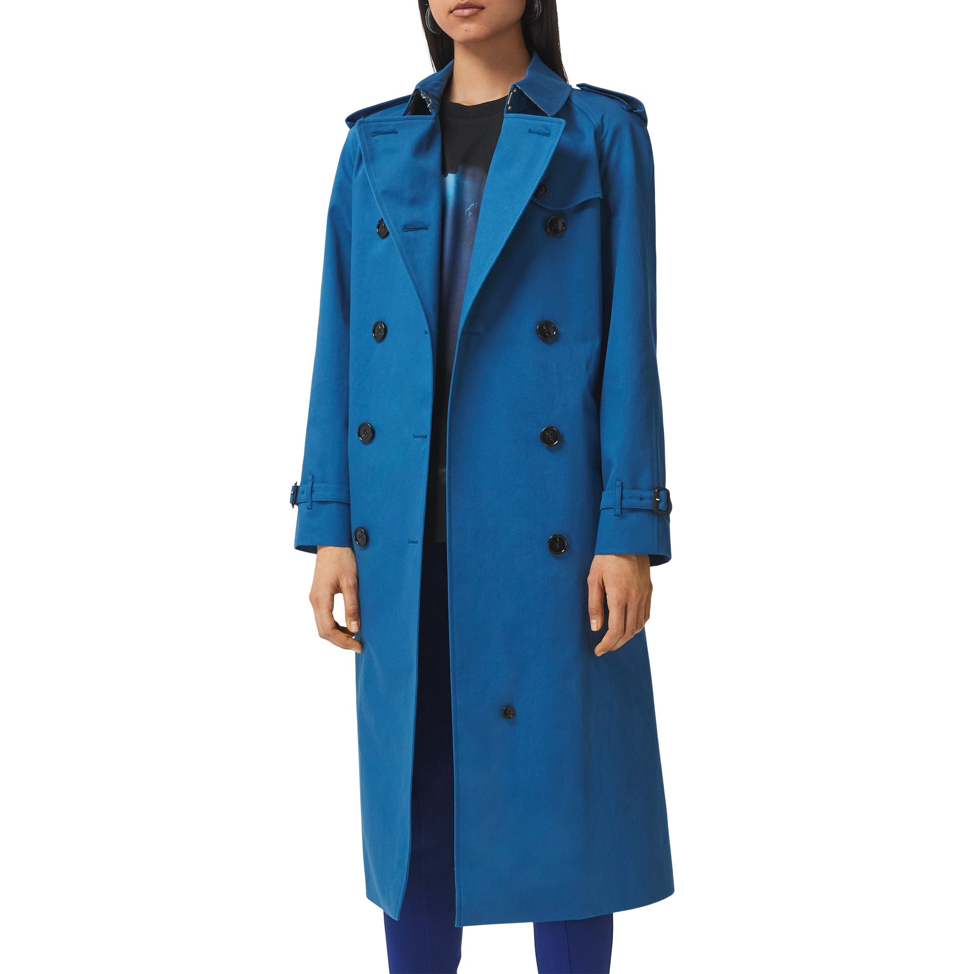 Trench-coat en gabardine de coton - Bleu