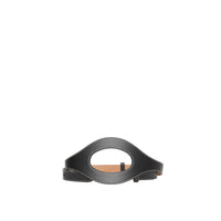 BLACK Ceinture en cuir surpiqué avec découpes