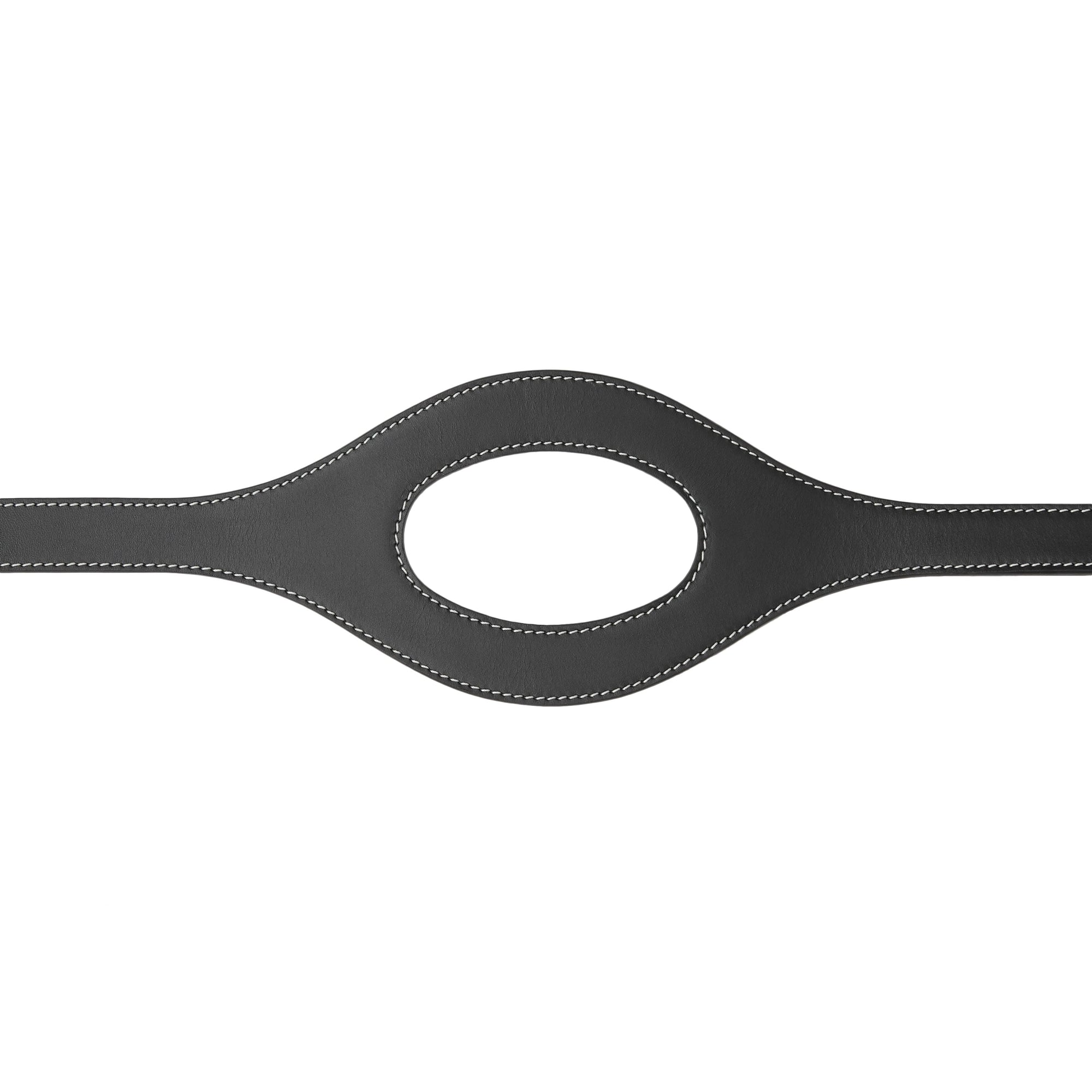BLACK Ceinture en cuir surpiqué avec découpes