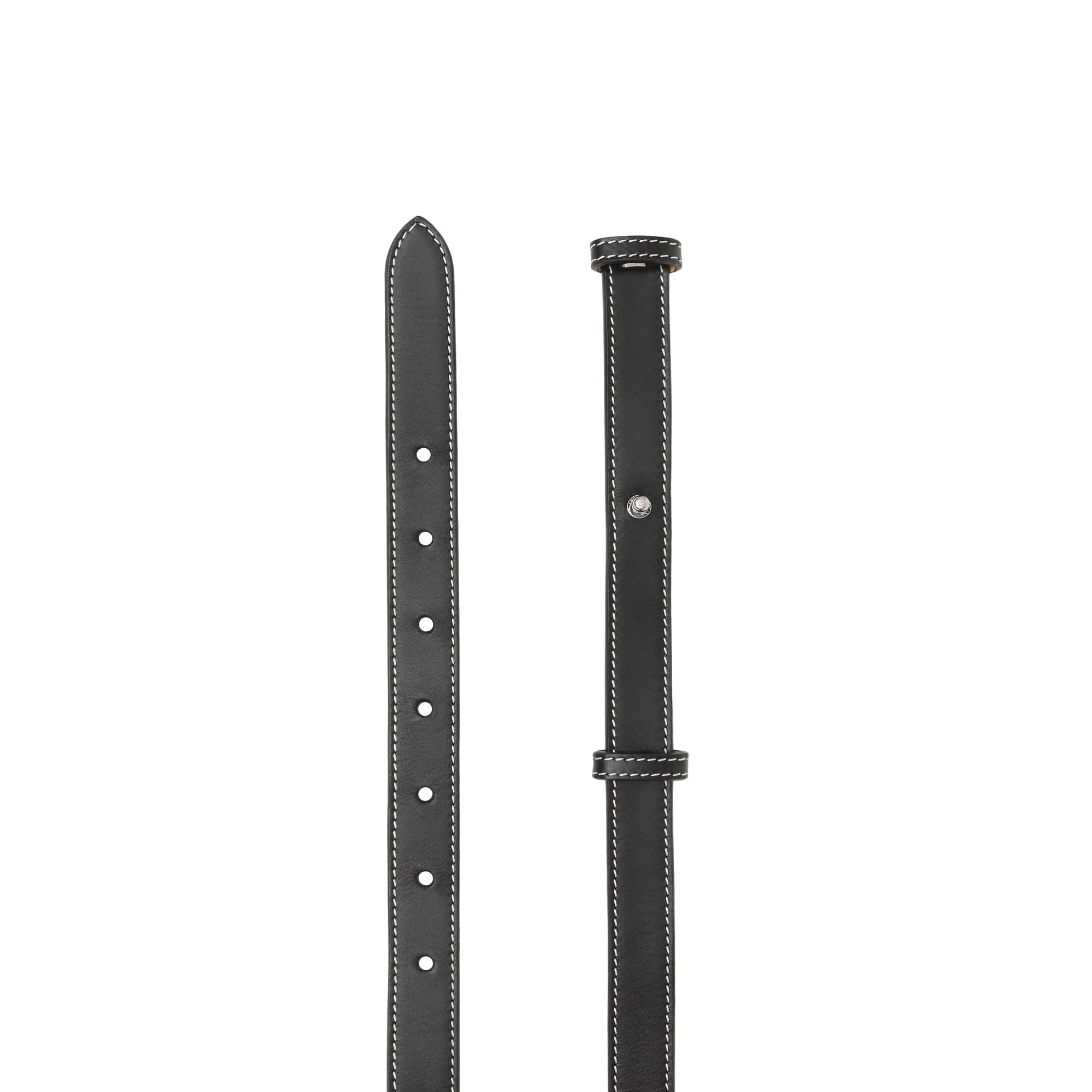 BLACK Ceinture en cuir surpiqué avec découpes